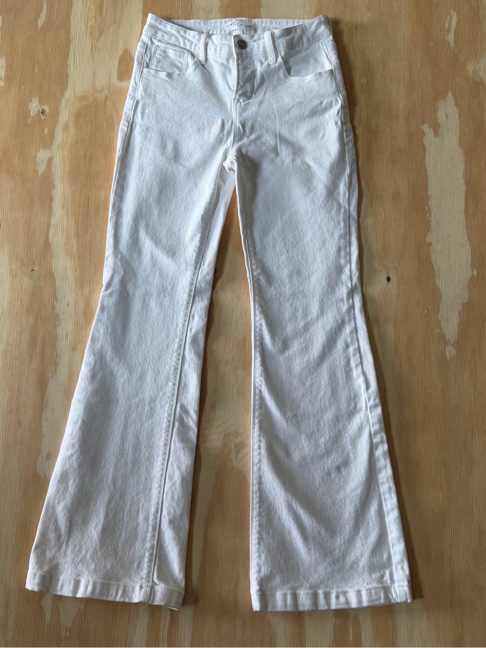 Risen Los Angeles White High Rise Tummy Control Wide Leg Jeans